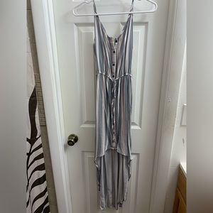 No Comment High Low Dress Size Medium Button Up with Adjustable Straps